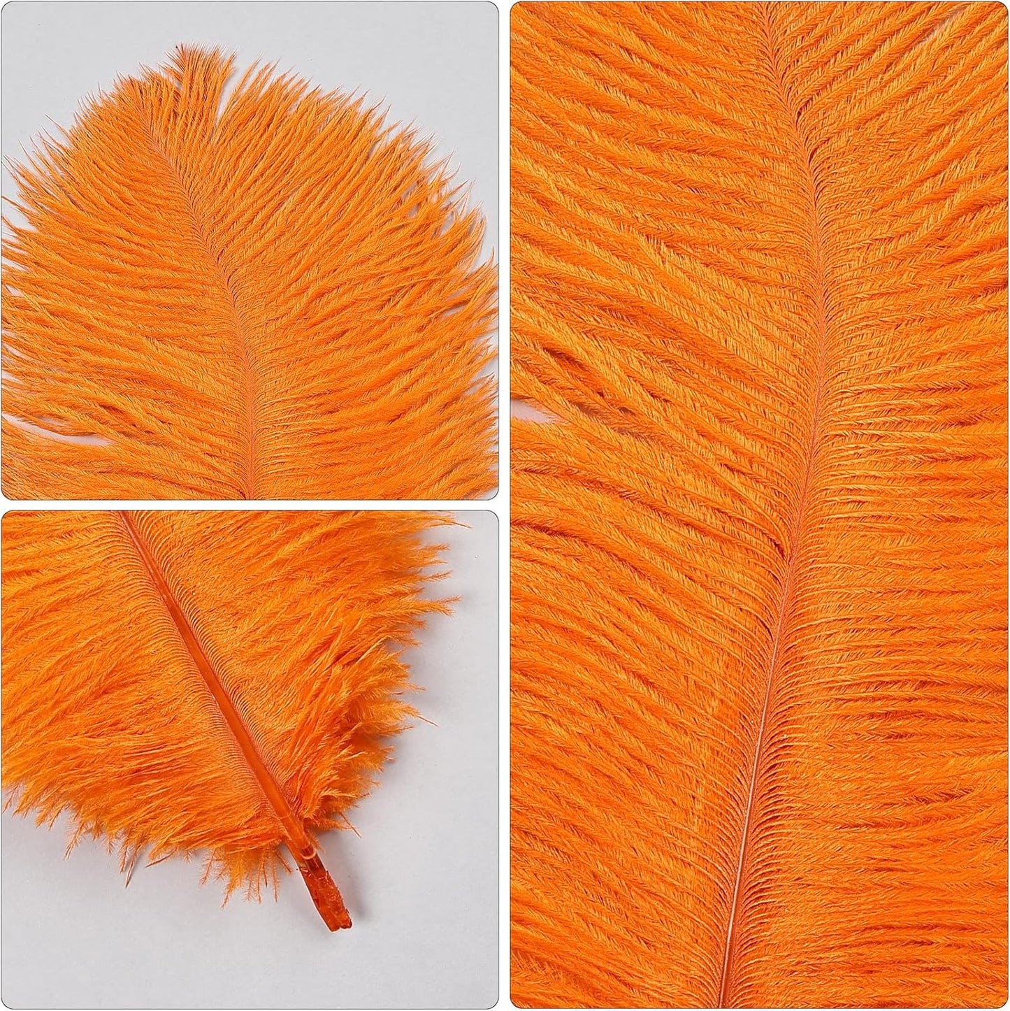 THARAHT Orange Ostrich Feathers 12pcs Natural Bulk 8-10Inch 20cm-25cm for Crafts Wedding Party Centerpieces Halloween and Home Decoration Feathers