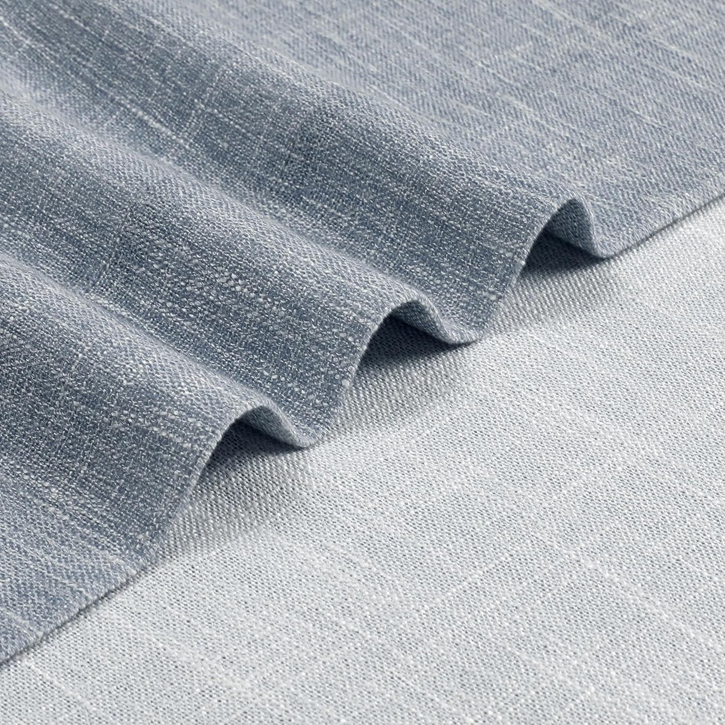 Vision Home Blue Pinch Pleated Semi Sheer Curtains Textured Light Filtering Window Curtains 102 inch for Living Room Bedroom Rayon Blend Chambray Blue Pinch Pleat Drapes with Hooks 2 Panels 40"Wx102"L