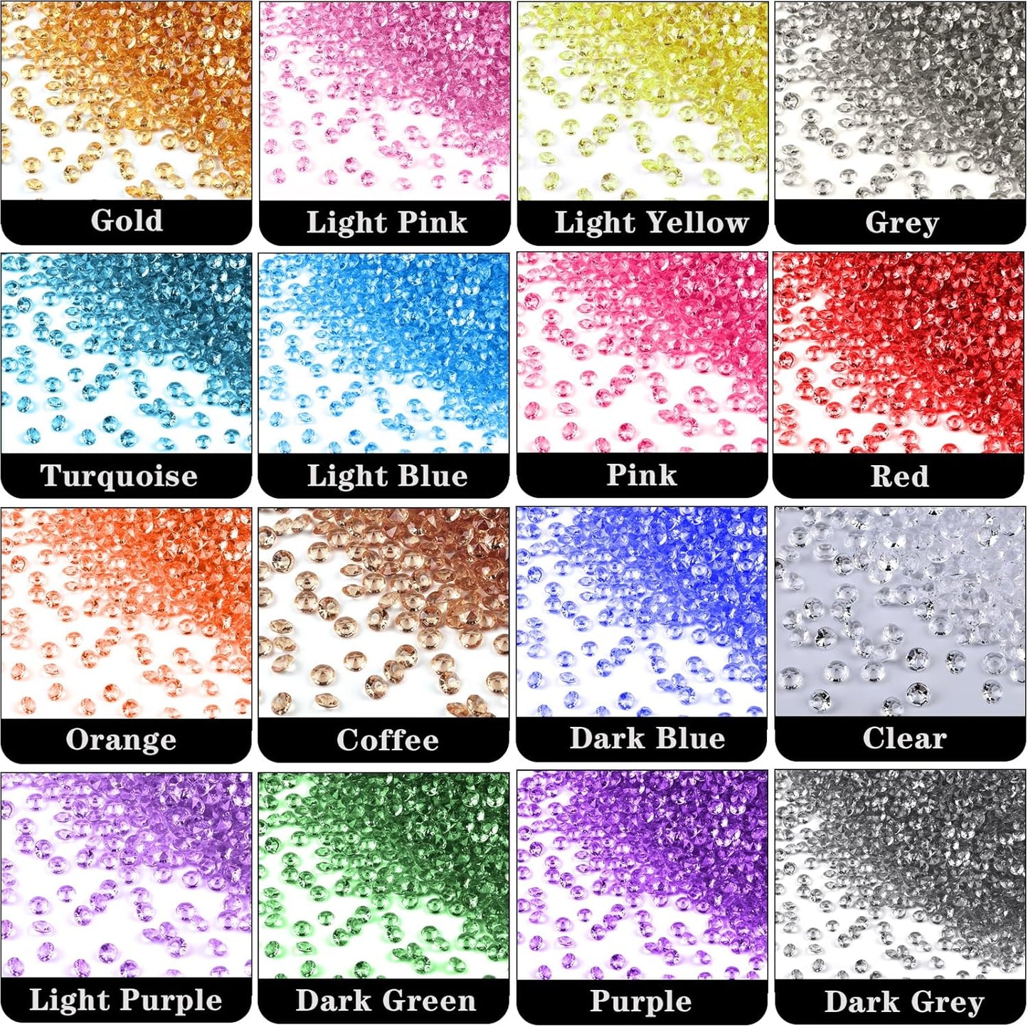 10000Pcs Crystal Acrylic Diamond Fake Gems Vase Filler, 4.5mm Faux Diamonds for Table Scatter Wedding Party, Bridal Shower, Birthday Decoration, Orange