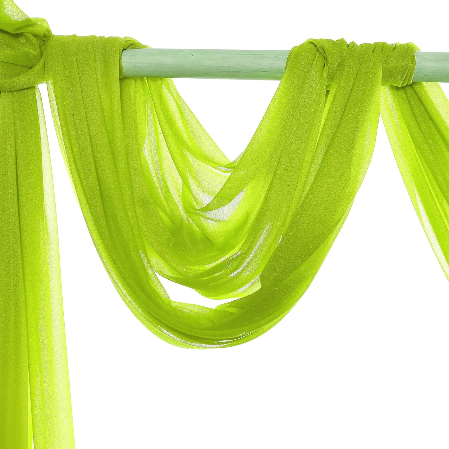 VDS Pack of 1 Panel (30 Inch X 50 Feet) Wedding Arch Draping Fabric Sheer Chiffon Fabric Drapery for Wedding Ceremony Reception Swag Backdrop Canopy Chuppah ARBO Altars Decoration (Parrot Green)