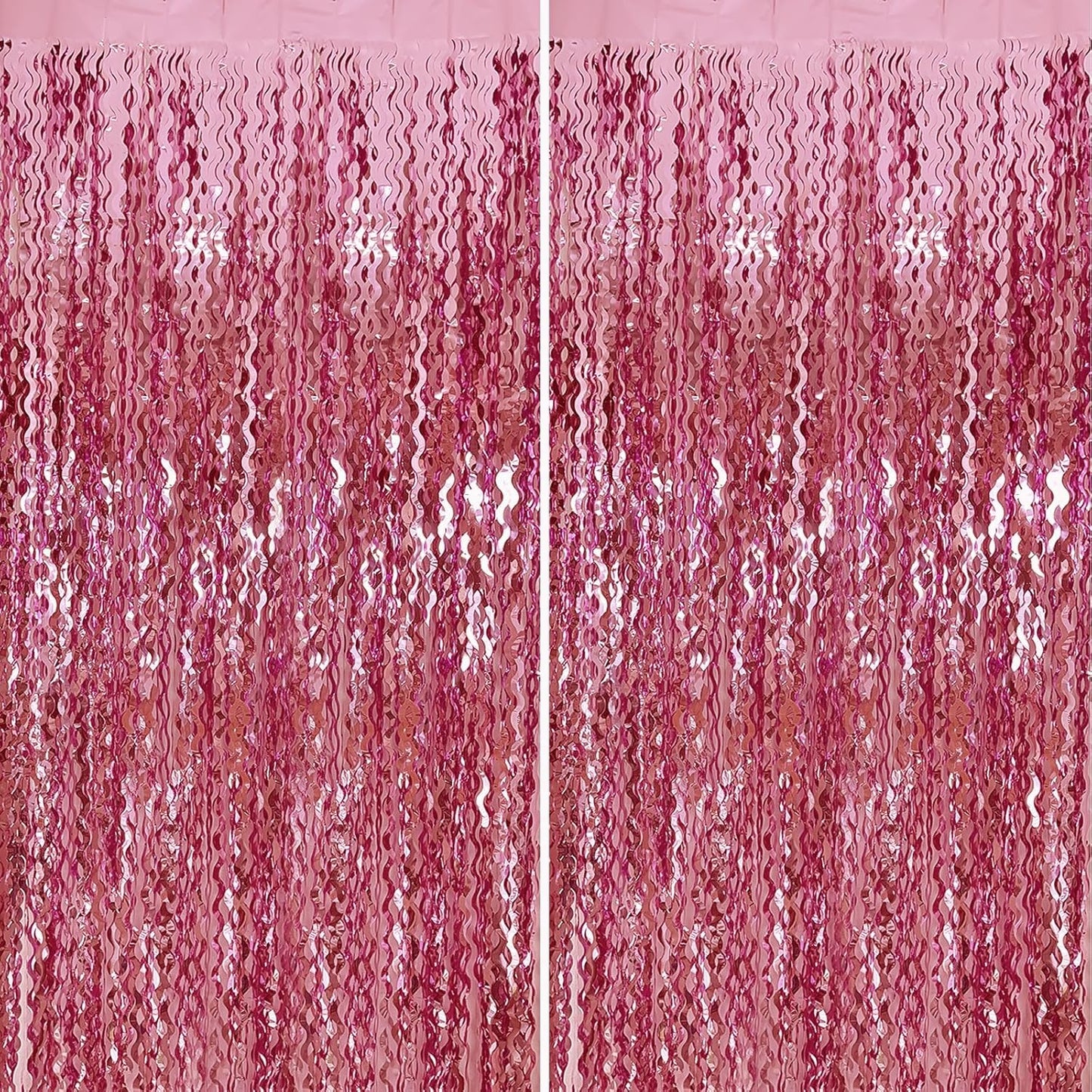 Pink Streamers Fringe Photo Backdrop, Rose-Pink Wall Decor, Birthday Decorations for Women, Rosy Halloween Favor, Bachelorette Party Supplies, Baby Shower Decorations, Bridal Shower Decor