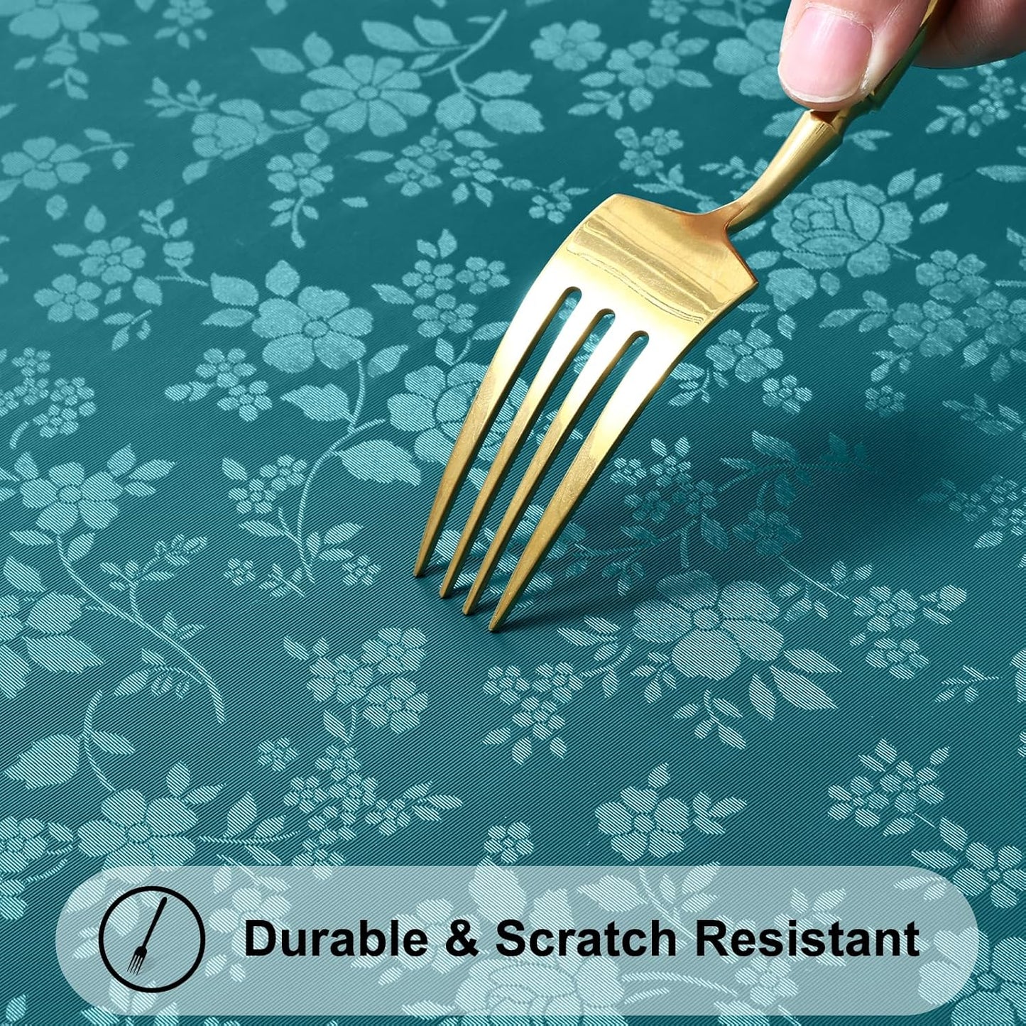 Smiry Rectangle Table Cloth, Waterproof Heavy Duty Vinyl Tablecloths, Wipeable Washable Table Cover for Kitchen and Dining Room (Emerald Green, 52" X 70")