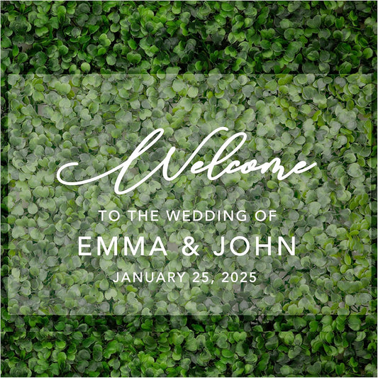 Andaz Press Custom Large Wedding Acrylic Sign, 16 x 24 Inches, Welcome Script, Personalized Sign, Welcome Sign For Modern Wedding Theme