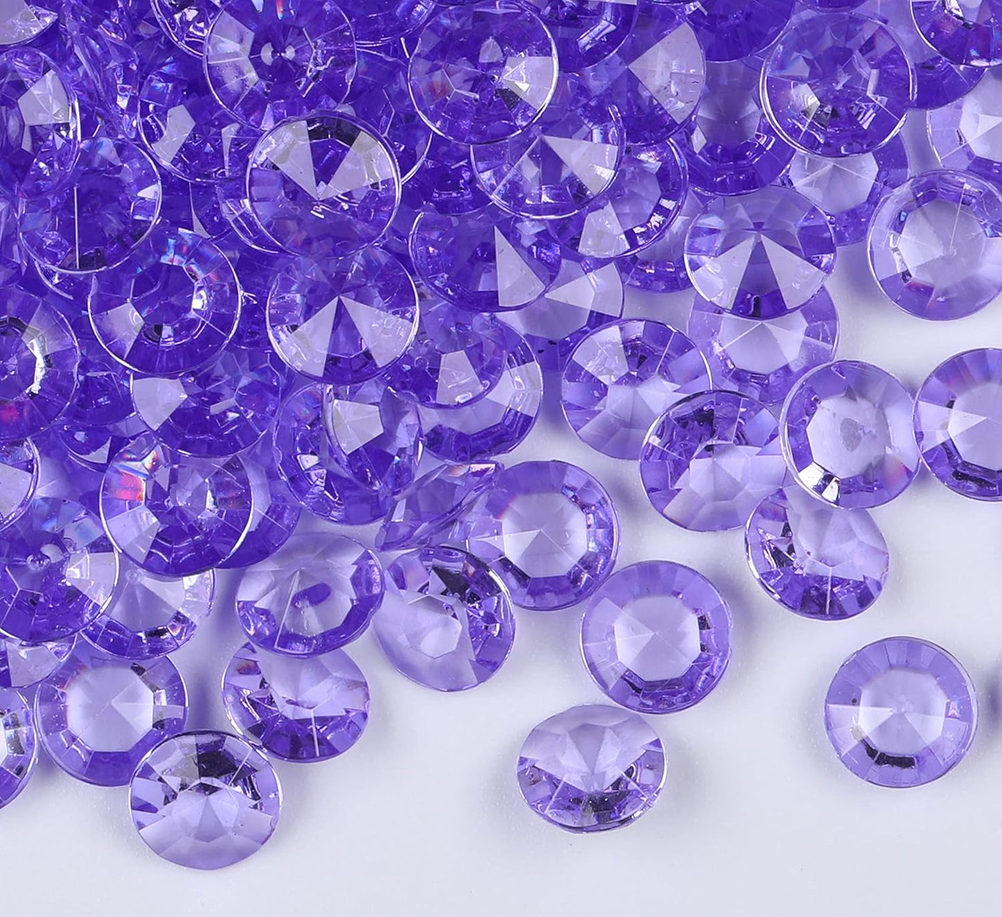 1000pcs/ Pack Wedding Table Acrylic Diamond Scatter Crystals Confetti Acrylic Gems Vase Fillers Rhinestones for Wedding, Bridal Shower, Vase Beads Decorations (10mm, Violet)