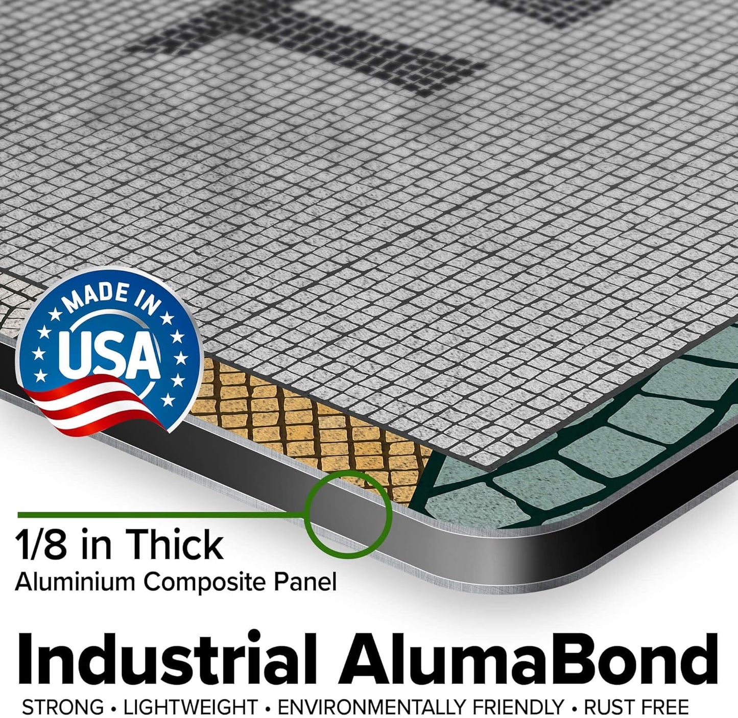 Custom Sign, Custom Street Sign, 11 Font Colors, 13 Font Styles, 4 Hole Options, 22 Sizes, 18x18 Inches, Rust Free DiBound, Fade Resistant, Made in USA by My Sign Center (Fauxsaic 2)