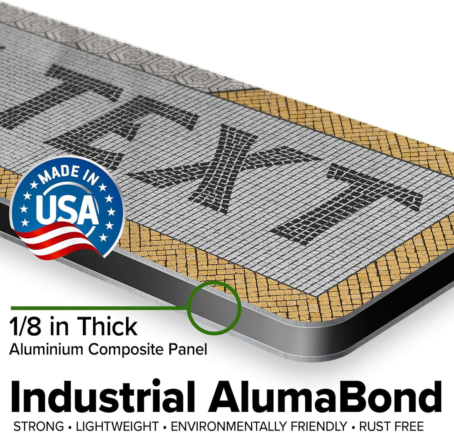 Custom Sign, Custom Street Sign, 11 Font Colors, 13 Font Styles, 4 Hole Options, 22 Sizes, 4x18 Inches, Rust Free DiBound, Fade Resistant, Made in USA by My Sign Center (Fauxsaic 2)