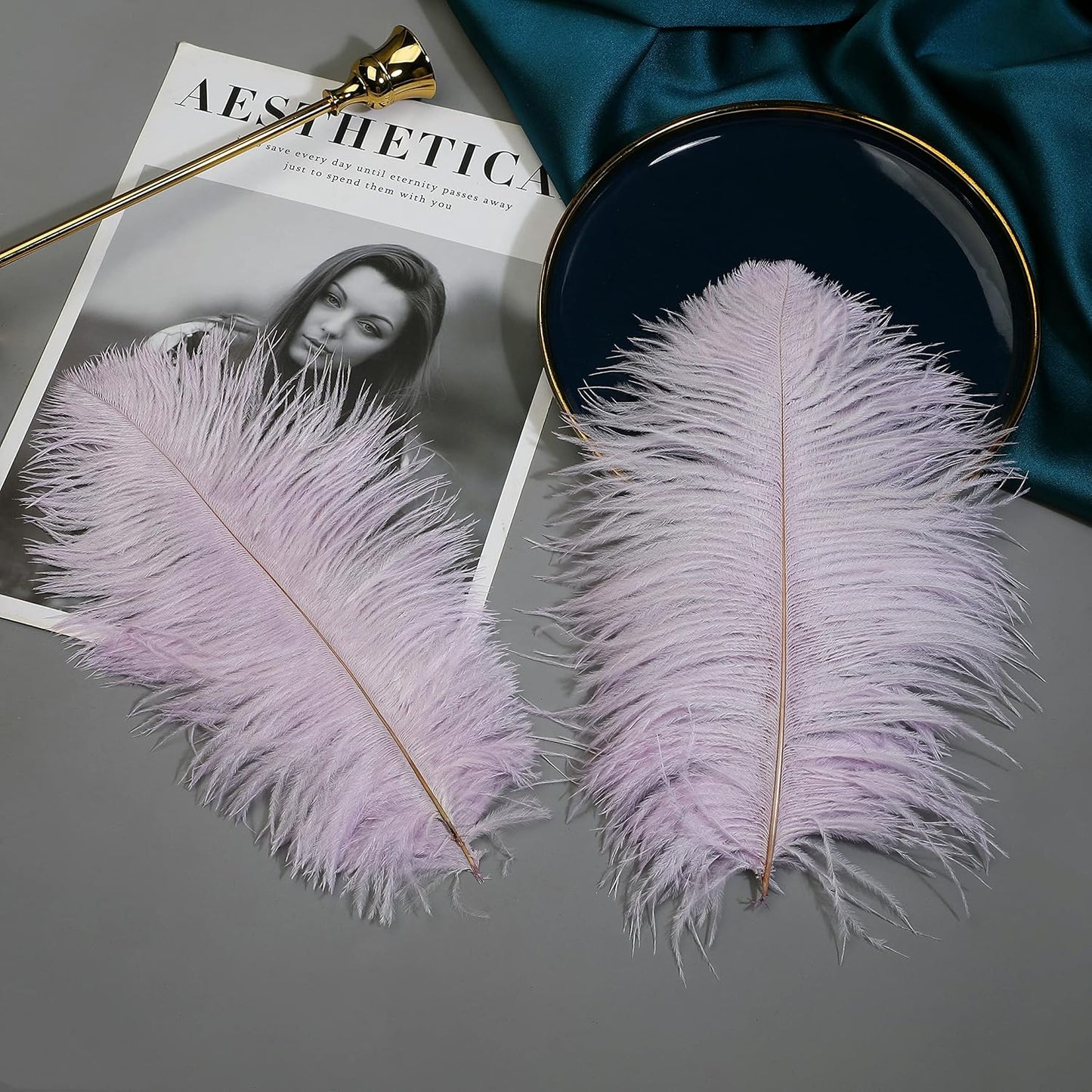 Ballinger Light Purple Ostrich Feathers - 24Pcs 10-12inch Lavender Feathers for Party Centerpieces,Flower Arrangement and Home Decor