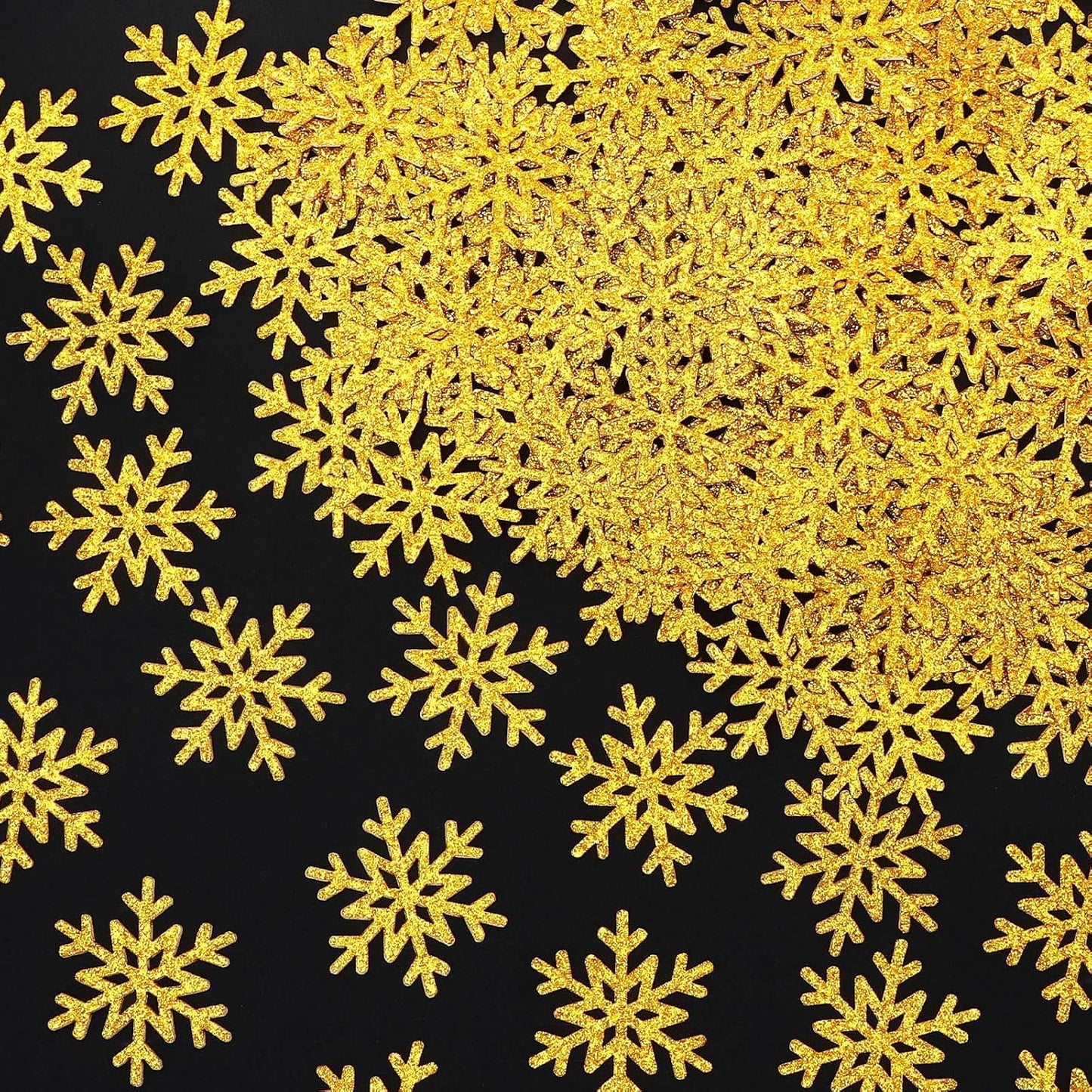 MARFOREVER Christmas Snowflake Glitter Confetti, Gold Snowflake Paper Confetti Winter Snow Sprinkles Sequins Table Centerpiece for Winter Wonderland Xmas Holiday Wedding Party Supplies Decorations