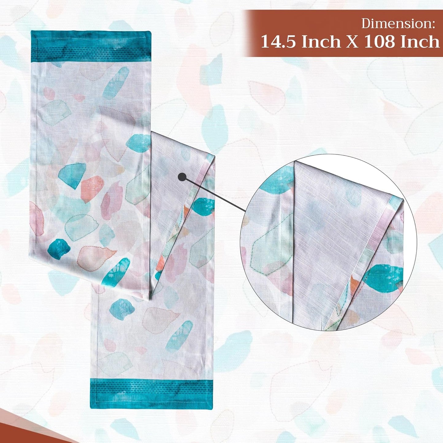 Maison d' Hermine Table Runner 100% Cotton Single Layer Table Runners 108 inches Long Decorative for Home Kitchen Dining Party Wedding Bridal Shower Spring Summer (Summer Picnic, 14.50" x 108")