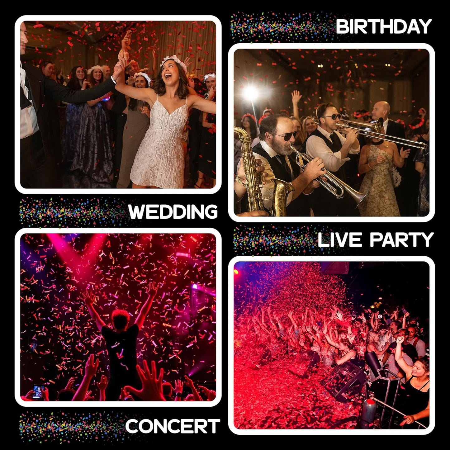 Red Biodegradable Confetti - Rectangular Fluttering Tissue Paper Confetti for Cannon and Launcher use - Best for Birthday, Wedding, live Events and Table Decoration - 1 lb, 16 oz