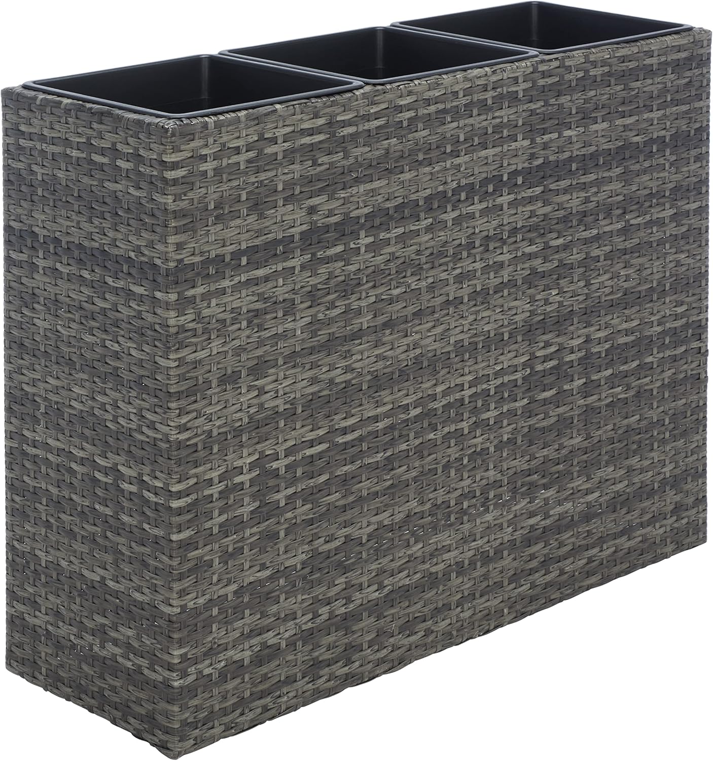 SAFAVIEH Outdoor Collection Rita Grey/Brown Woven Rectangular Flower Rack