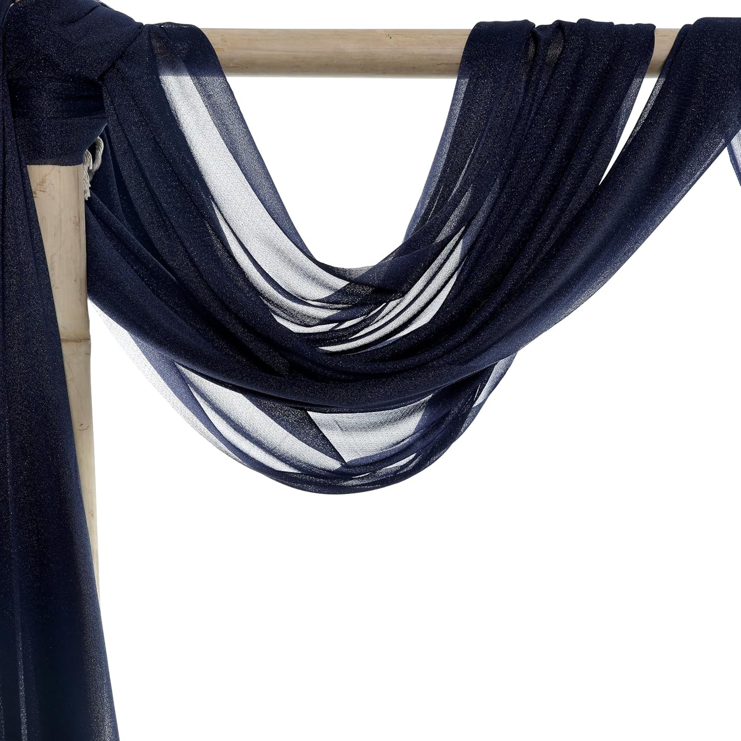 VDS Pack of 1 Panel (30 Inch X 30 Feet) Wedding Arch Draping Fabric Sheer Chiffon Fabric Drapery for Wedding Ceremony Reception Swag Backdrop Canopy Chuppah ARBO Altars Decoration (Navy Blue)