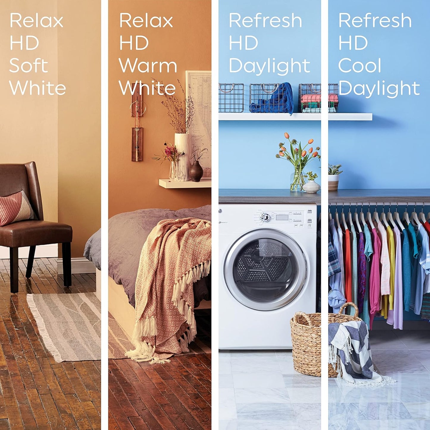 GE Refresh LED Light Bulbs, 60 Watt, Daylight, G25 Globe Bulbs, Clear, Medium Base 3 Count, (6 Pack)