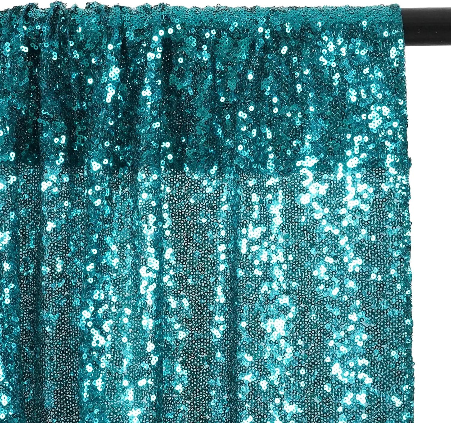 Poise3EHome Teal Sequin Backdrop,8FT x 10FT Sequin Photography Backdrop Curtain for Party Decoration