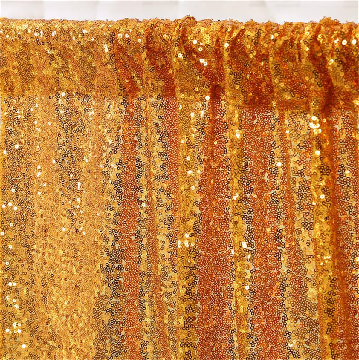 Eternal Beauty Yellow Gold Sequin Backdrop, 10x10 Ft Glitter Background Curtains for Shimmer Photography Party Wedding Birthday Back Drop Decor
