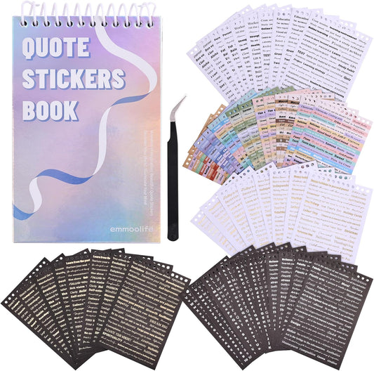 3000+ Pcs Word Stickers for Journaling, 50 Sheets Gold Foil Art Scrapbook Quote Stickers for Junk Journal, Scrapbooking Supplies Small Talk DIY Decorative Gift for Women Teen Girls