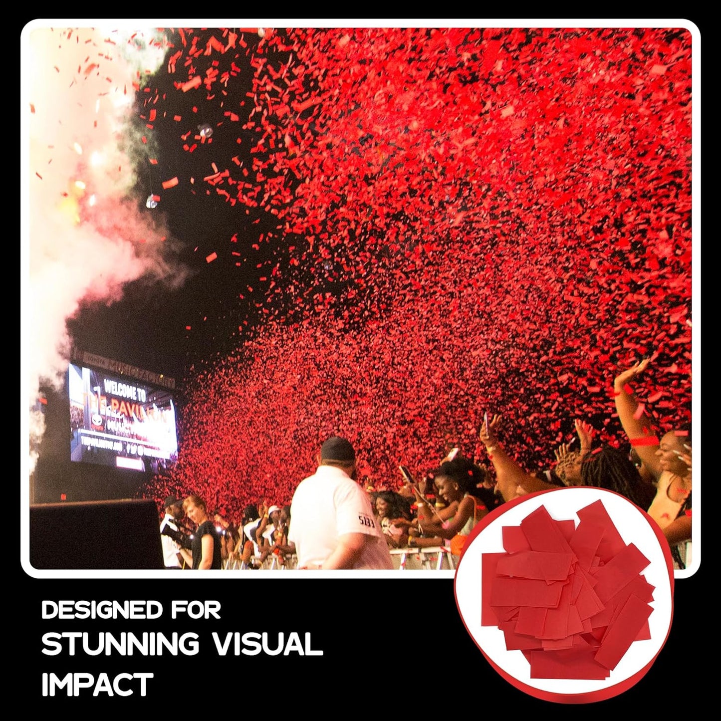 Red Biodegradable Confetti - Rectangular Fluttering Tissue Paper Confetti for Cannon and Launcher use - Best for Birthday, Wedding, live Events and Table Decoration - 1 lb, 16 oz