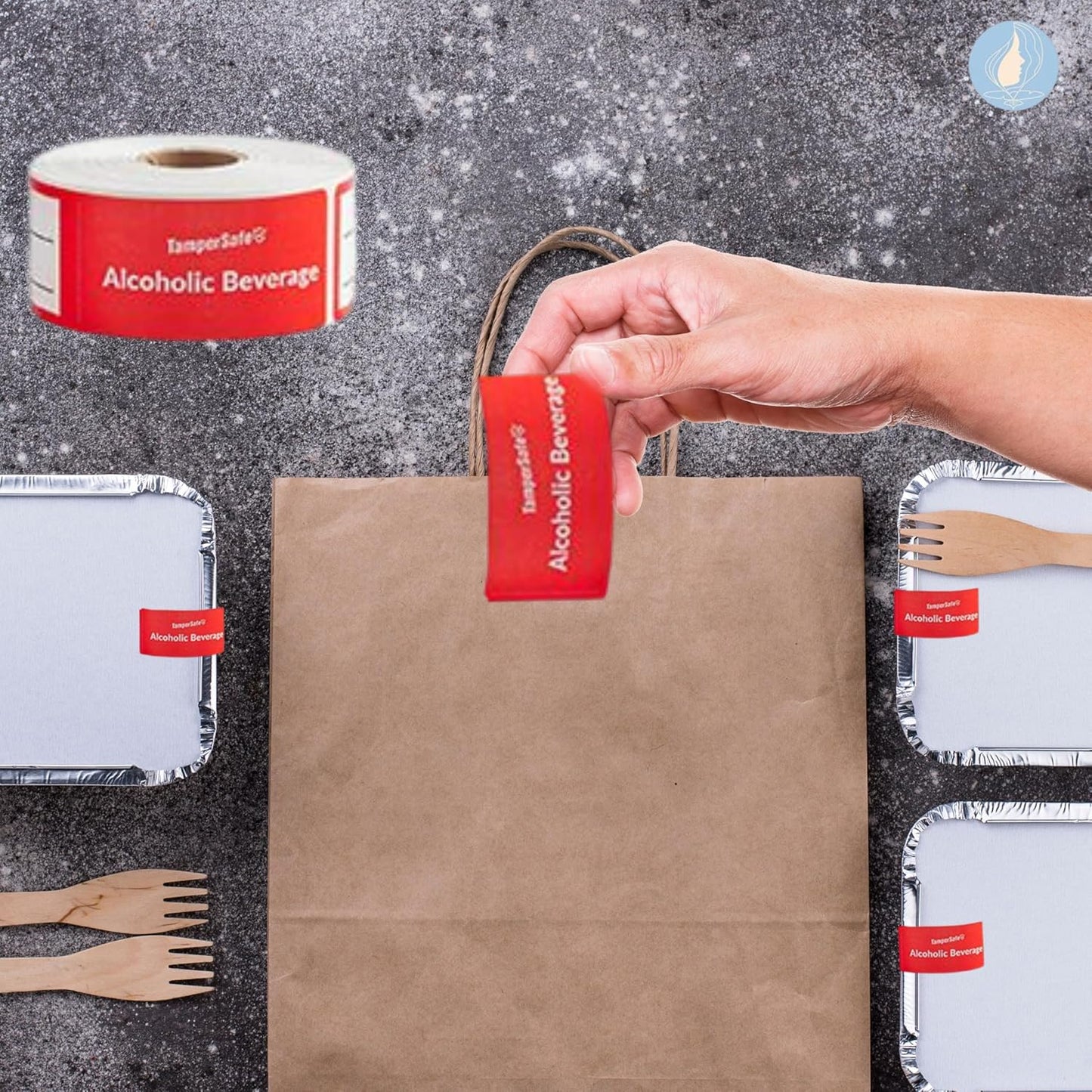 Angel's Peel Lounge Tamper Proof Stickers Roll — Tamper Evident Stickers for Food Delivery, Cups, Bags, Drink Lids, Writable Self Adhesive Seal Tape, Name Label Space - 1.5x6in 250-COUNTS, RED