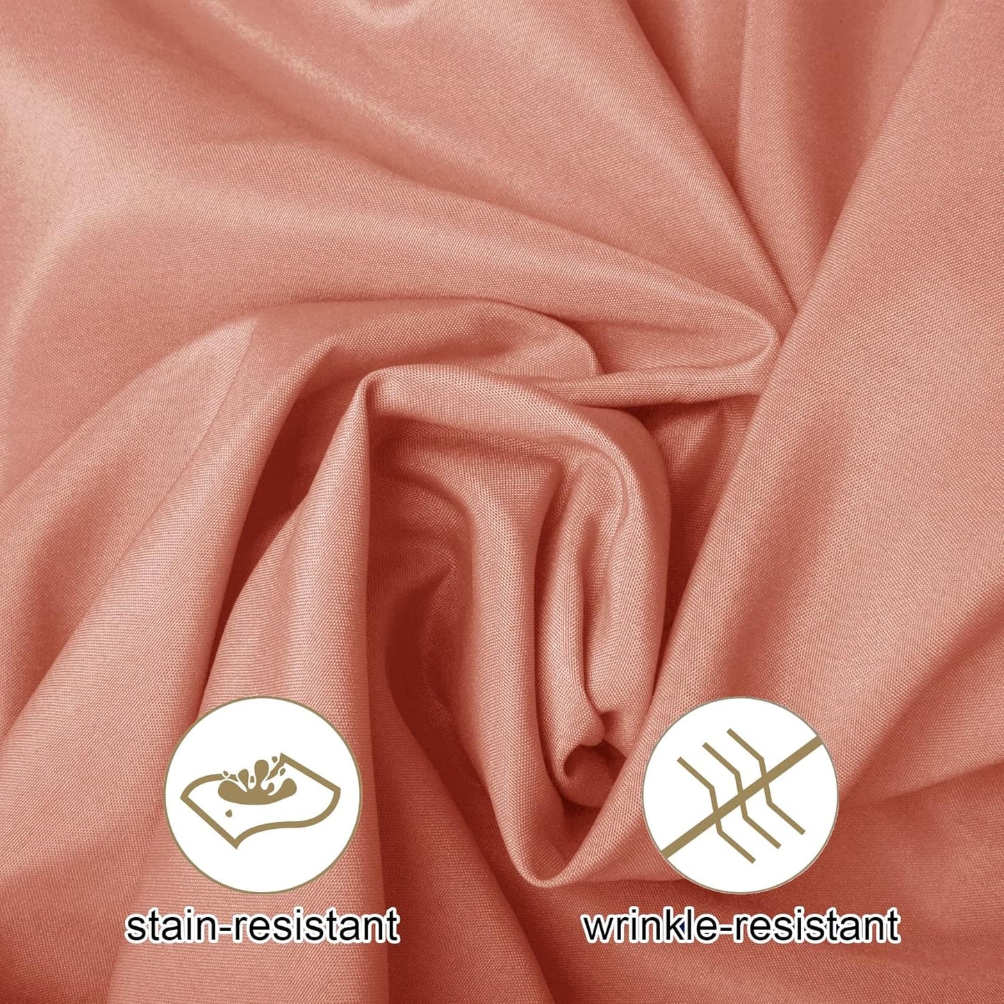 Ascoza 2pack 90 Inch Dusty Pink Round Tablecloth in Washable Polyester Fabric for Wedding/Banquet/Restaurant/Parties