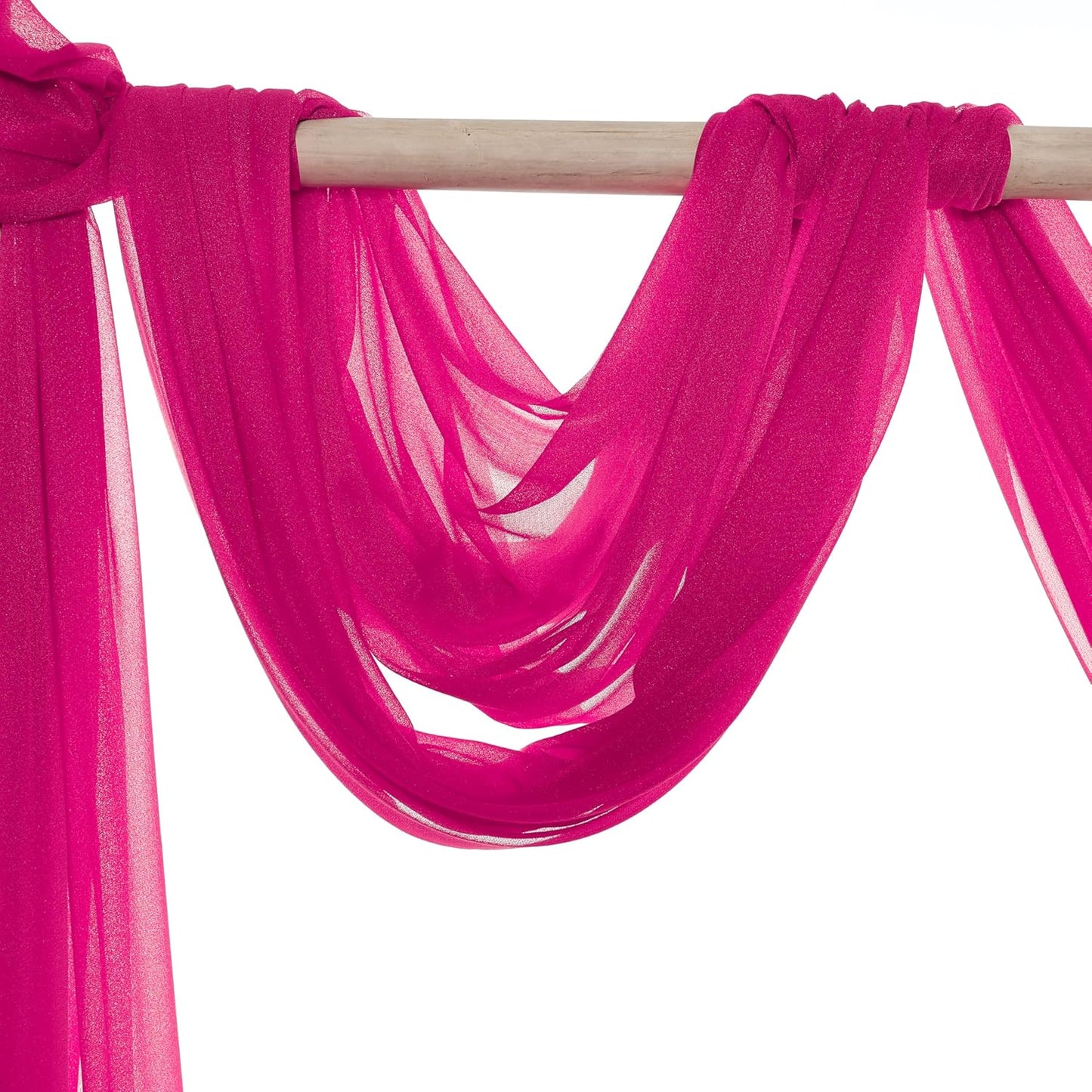 VDS Pack of 1 Panel (30 Inch X 100 Feet) Wedding Arch Draping Fabric Sheer Chiffon Fabric Drapery for Wedding Ceremony Reception Swag Backdrop Canopy Chuppah ARBO Altars Decoration (Hot Pink)