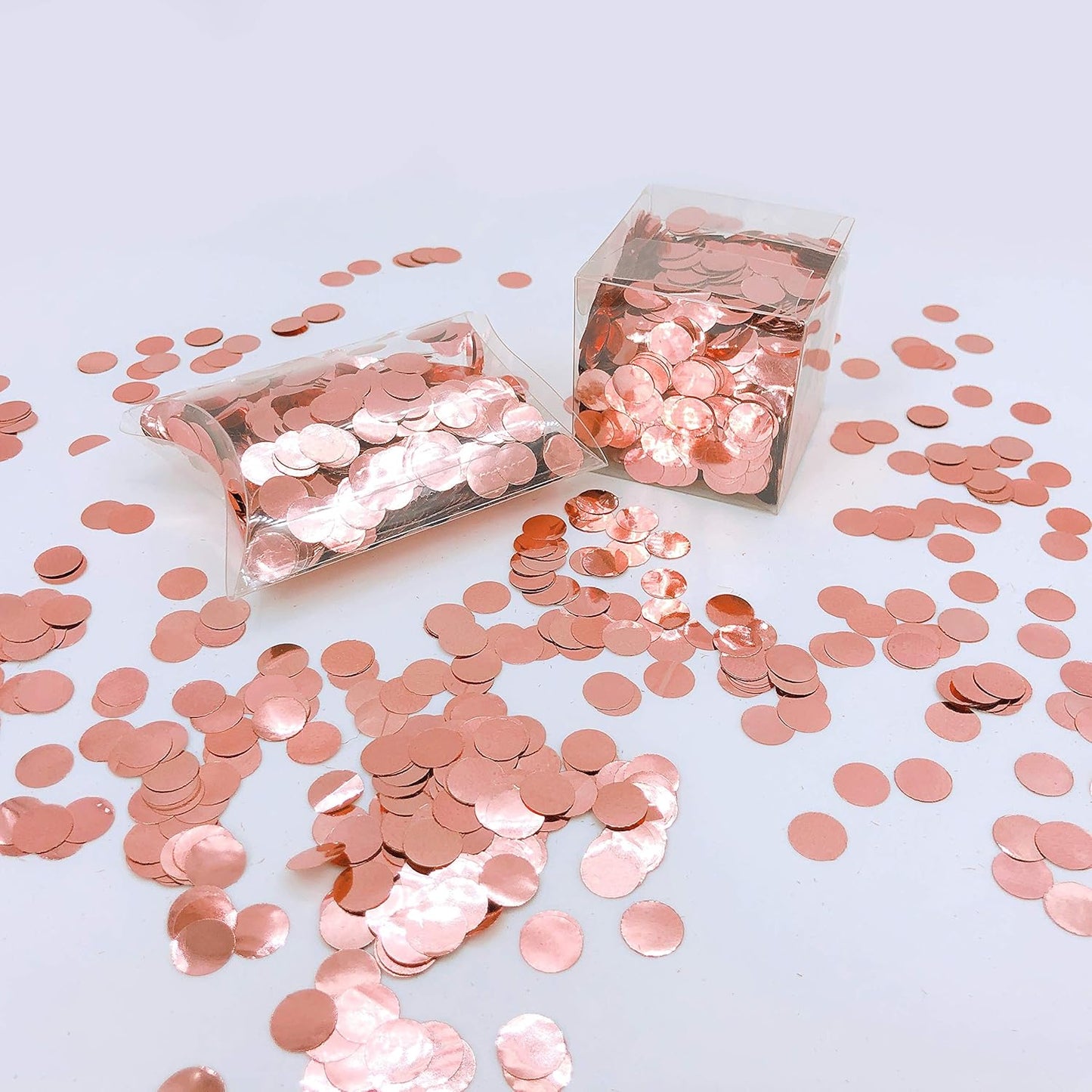 Rose-Gold Foil Metallic Round Table Scatter Dots Mylar Table Confetti Wedding Bridal Shower Engagement Baby Shower Birthday Party Decorations, 60g