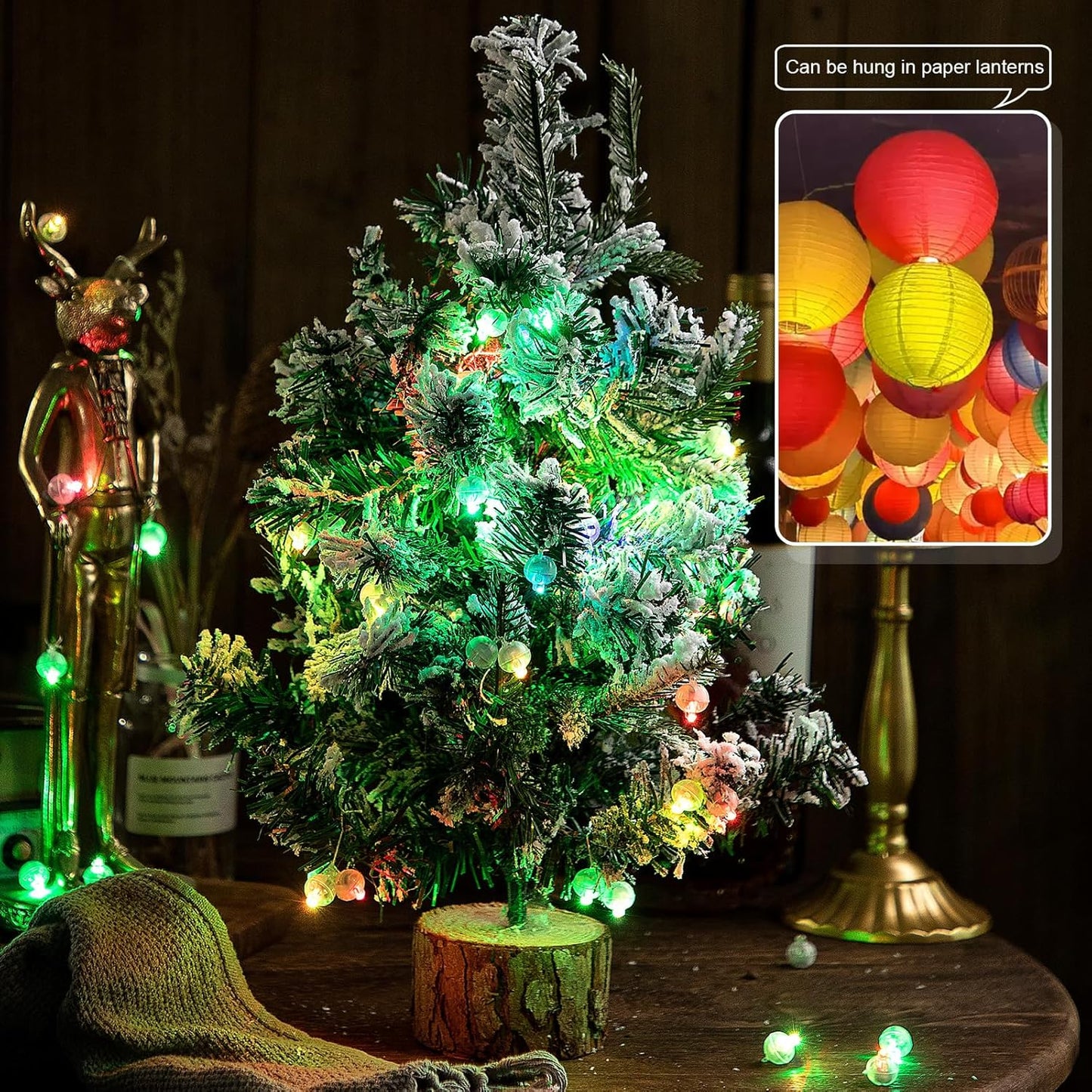 ZGWJ 100Pcs Balloon Lights with Lanyard, Balloons Light for Party Decorations,Paper Lantern,Easter Eggs,Birthday Party,Halloween Christmas Decoration(Glow steadily Warm White)