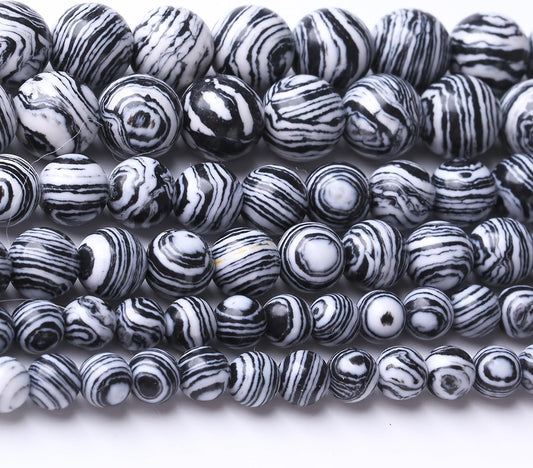 Black Peacock Turquoise Stone Beads Gemstone Round Crystal Energy Jade Beads Stone Beads for Jewelry Making DIY Bracelet Necklace Jewelry Making 1 Strand 15.5inch 60PCS 6MM