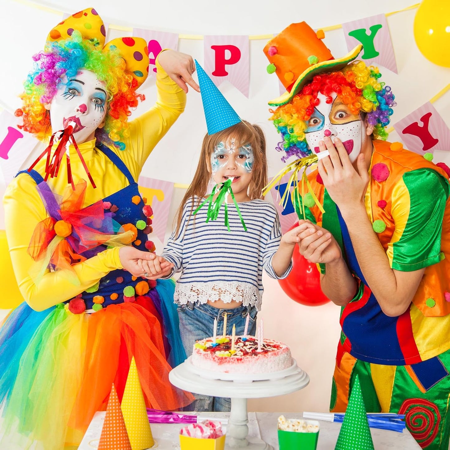 12 Pcs Glitter Noise Makers Metallic Fringed Party Blower for Adults Birthday Graduation New Years Party Favors Supplies (Colorful)