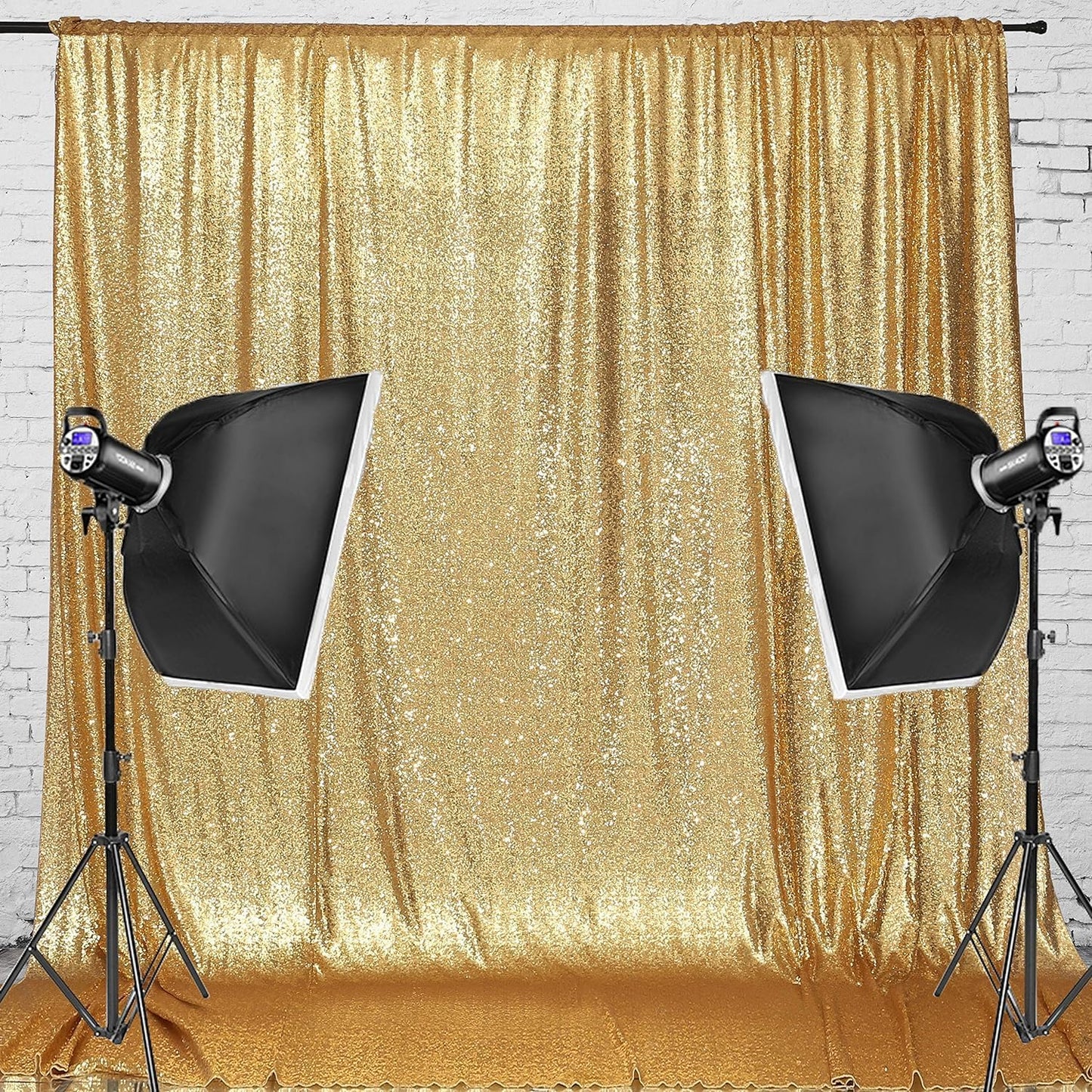 Eternal Beauty Gold Sequin Backdrop, 20x10 Ft Glitter Background Curtains for Shimmer Photography Party Wedding Birthday Back Drop Decor
