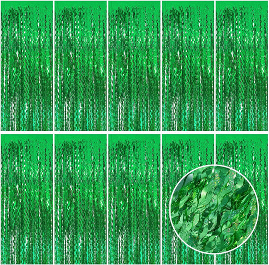 Tinsel Foil Fringe Curtains Wavy Backdrop for Parties Sparkle Metallic Wavy Foil Fringe Backdrop Curtain for Party Decorations Photo Booth Props for Birthday Graduation Wedding