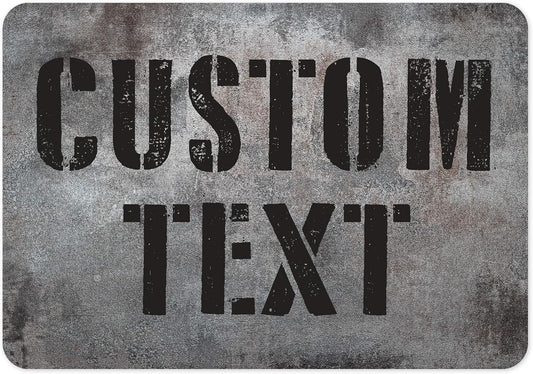 Custom Sign, Custom Street Sign, 11 Font Colors, 13 Font Styles, 4 Hole Options, 22 Sizes, 7x10 Inches, Rust Free DiBound, Fade Resistant, Made in USA by My Sign Center (Grunge Metal)
