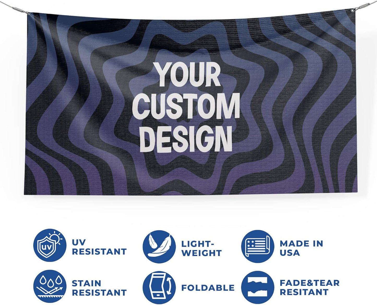 Custom Banner Large By Dreamcontroller | Personalize Polyester Wall Hanging Banner Sign For Outdoor With Image Text Logo For Business Birthday Graduation Event | Made In Usa | Hd Print
