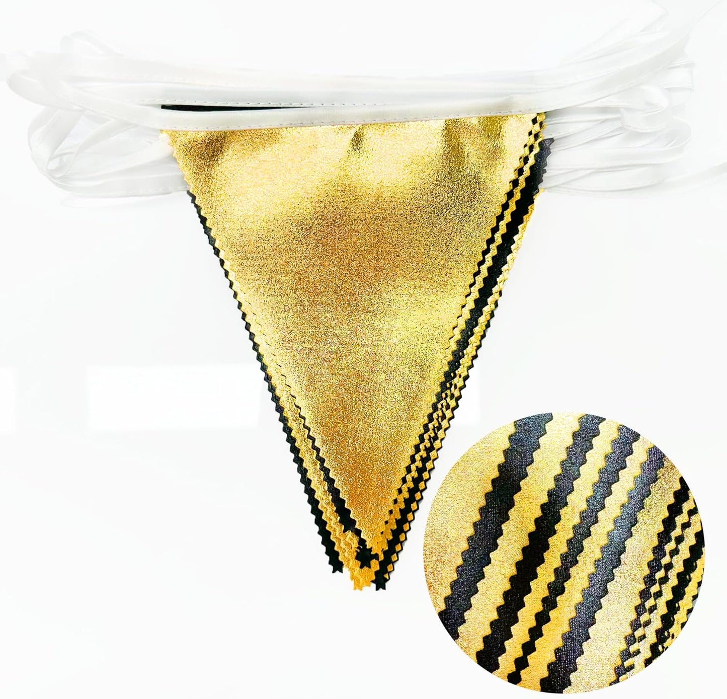 Black and Gold Party Decorations Triangle Pennant Banner Flag Metallic Fabric Bunting Garland for Birthday Graduation Anniversary Wedding Bachelorette Bridal Shower Engagement Hen Party Supplies