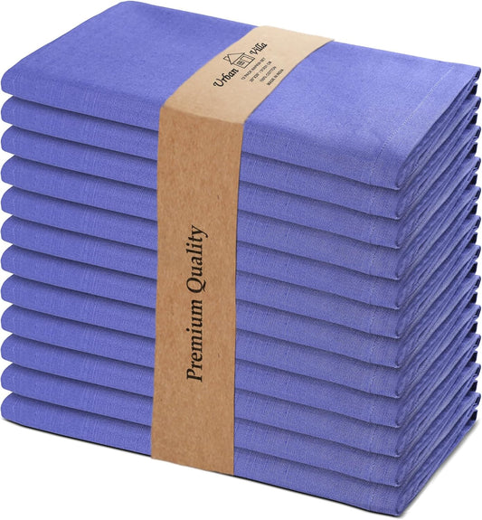Urban Villa Easter Dinner Napkins Solid Lilac Color Cloth Napkins (Set of 12) Oversized 20x20 Inches 100% Cotton Slub Premium Quality Soft Durable Mitered Corners Reusable Washable Everyday Use
