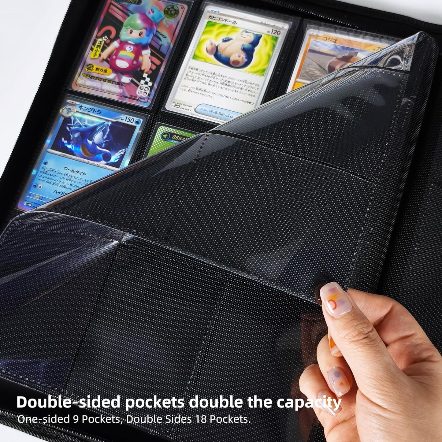 9 Pockets Premium Card Binder 360 Cards Trading Card Binders Zip Card Storage Display Album(9 Pocket 360 Card Slot,Blue)