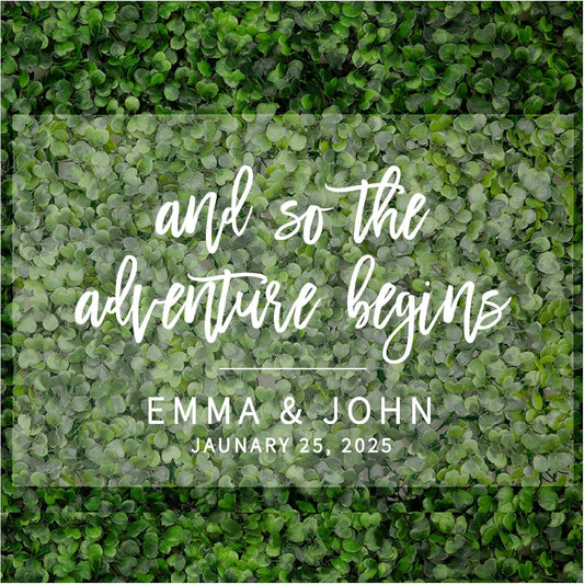 Andaz Press Custom Large Wedding Acrylic Sign, 16 x 24 Inches, The Adventure Begins, Personalized Sign, Welcome Sign For Modern Wedding Decor Welcome To Our Beginning