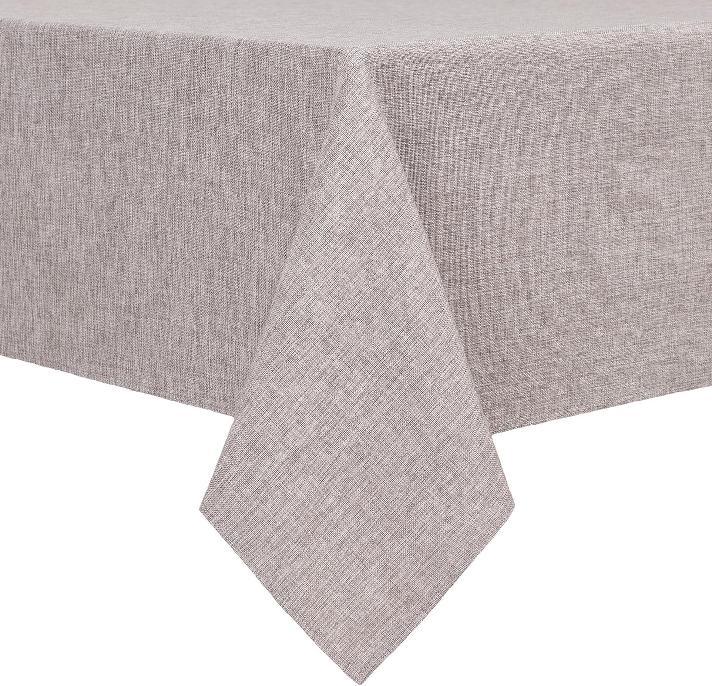 Hiasan Faux Linen Rectangle Tablecloth - Wrinkle and Stain Resistant Washable Table Cloth for Kitchen Dining Room Holiday Table Cover for Dinner, Stone, 70 x 120 Inch