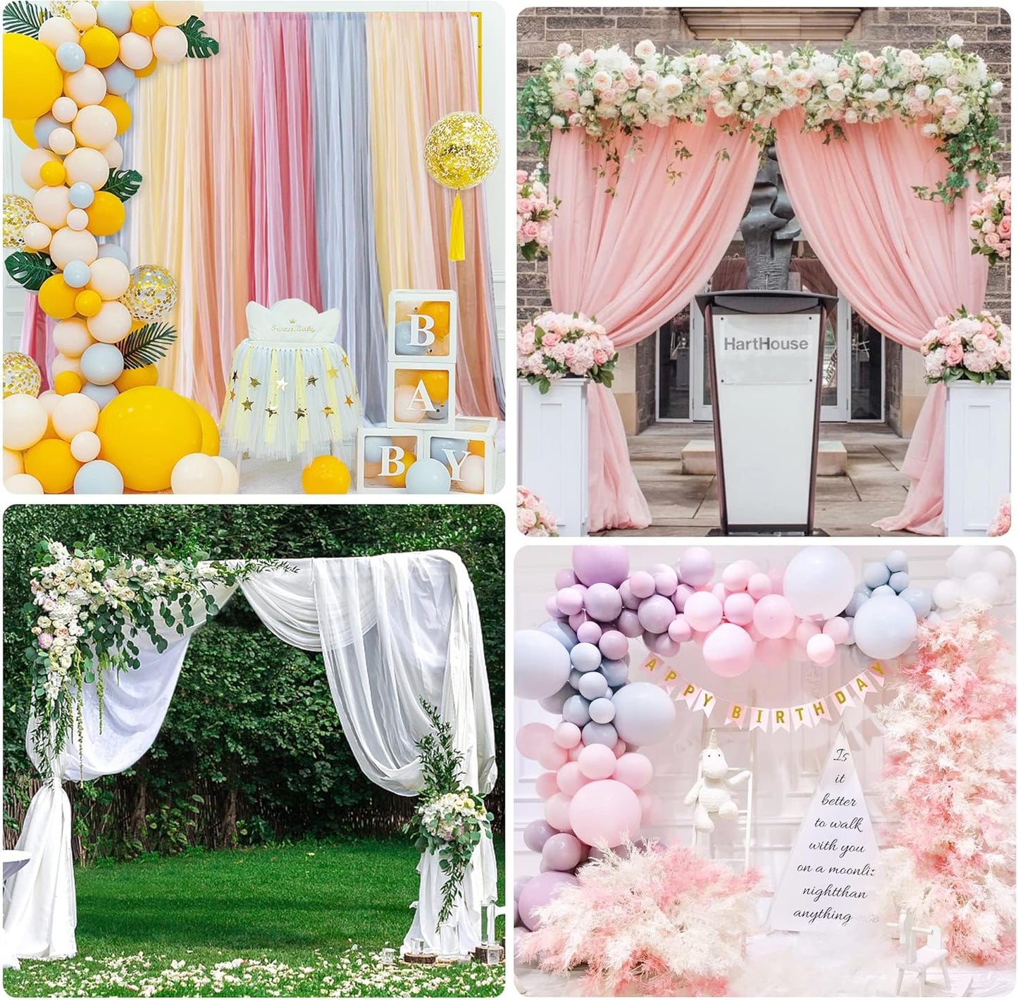 Wokceer 8x8FT Backdrop Stand Heavy Duty Pipe and Drape Kit with Base, Square Adjustable Backdrop Stand for Wedding Birthday Party Photo Booth Background Photography Exhibition Decoration