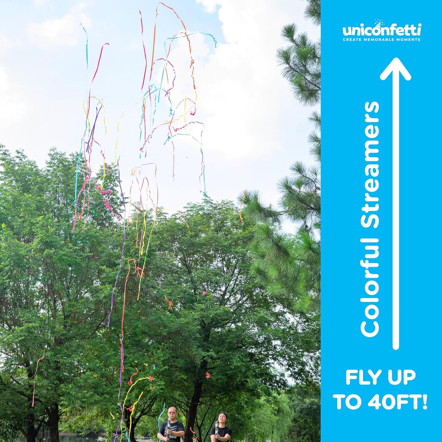 16" STREAMERS Confetti Cannons - 6Pack Biodegradable Colorful Streamers Confetti Party Poppers, No Mess, Loud POP|Up to 40ft, Wedding, Birthday Red/Blue/Purple/Yellow/Green/Rainbow