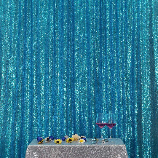 Poise3EHome 6FT x 8FT Turquoise Sequin Photography Backdrop Curtain for Party Decoration
