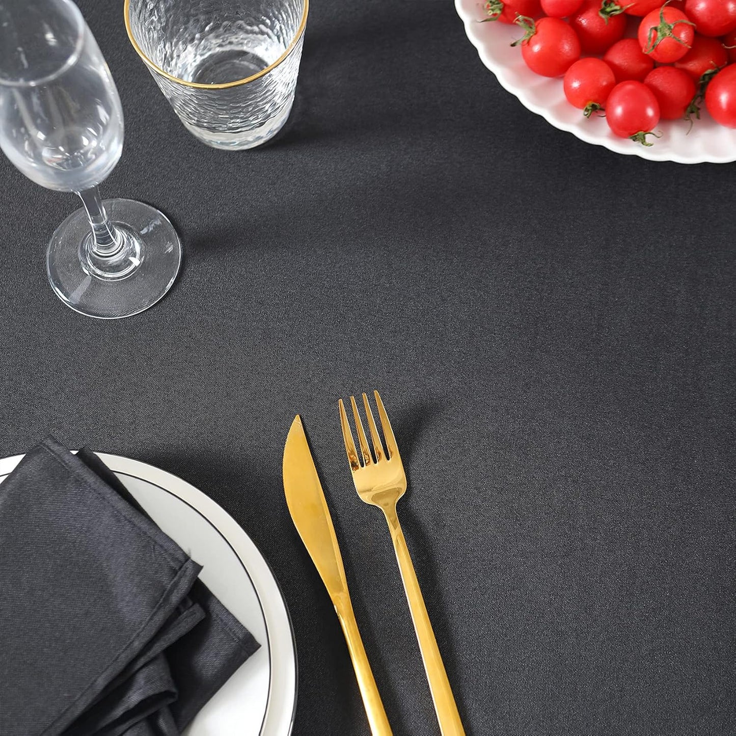 Rectangle Tablecloth 60x102 inch Washable Polyester Fabric Table Cloth for Wedding Party Dining Banquet Decoration（6 Pack 60x102, Black）