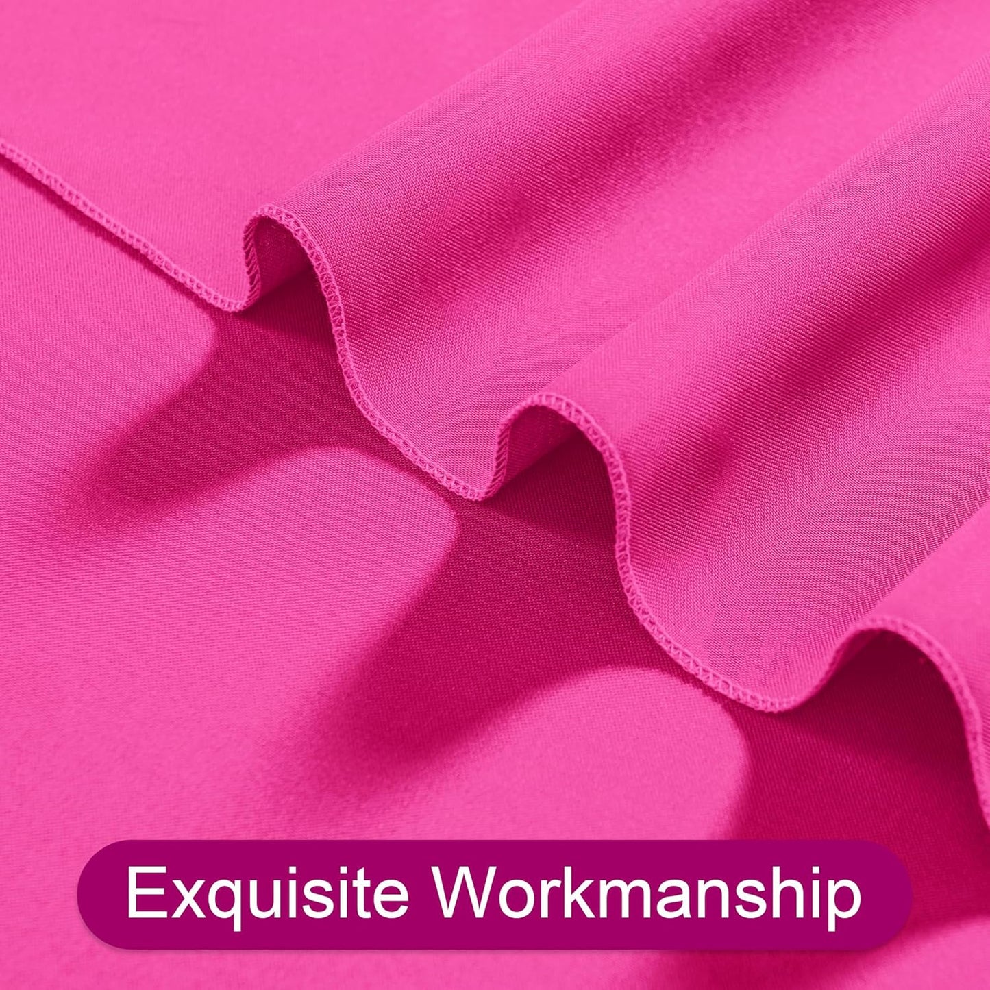 DWCN 10x10 FT Fuchsia Backdrop Curtains for Parties, Photography Backdrop Drapes with Rod Pockets for Wedding Decorations Stage Birthday Family Gatherings, 2 Panels 5ft x 10ft