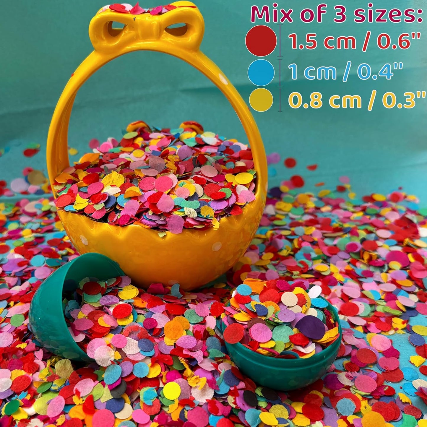 Multicolor Confetti - Mexican Colorful Party Confetti - 1.5 LBs/680 grams - Round Tissue Confetti