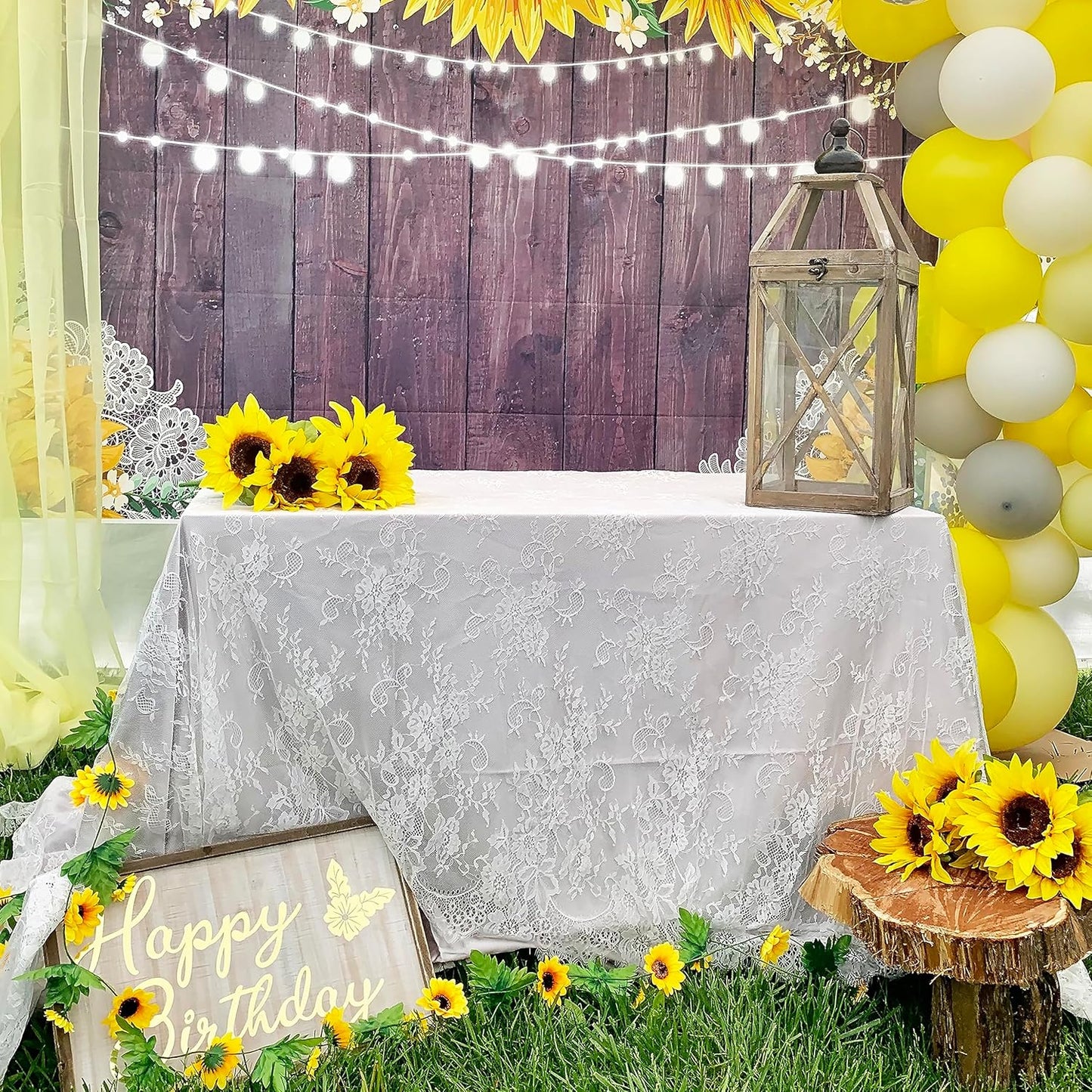 Lace Tablecloth White Wedding Tablecloths 60x120 Inch Vintage Rustic Farmhouse Table Fabric for Romantic Wedding Table Decorations