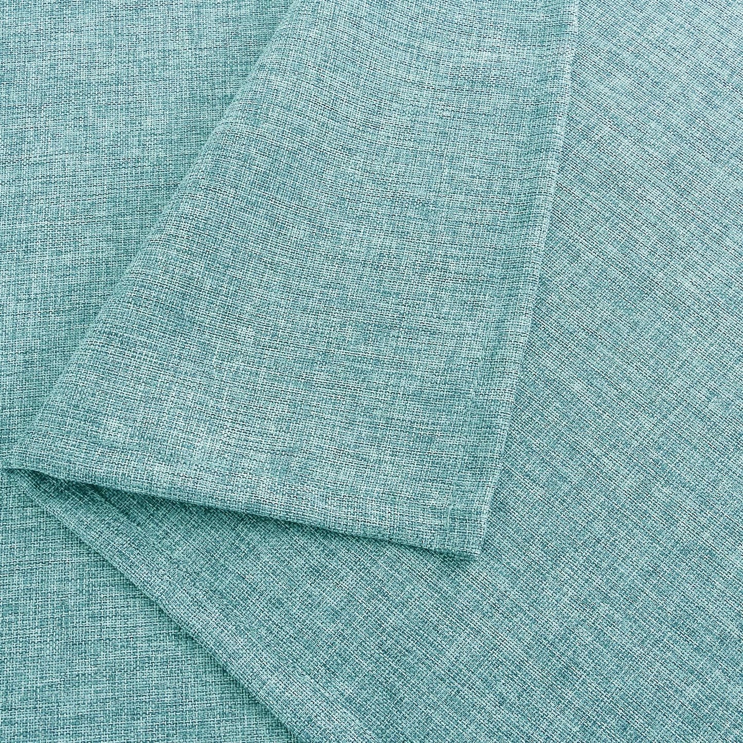 Hiasan 2 Pack Faux Linen Square Tablecloth - Wrinkle and Stain Resistant Washable Table Cloth for Kitchen Dining Room Holiday Table Cover for Party Dinner, Aqua, 60 x 60 Inch