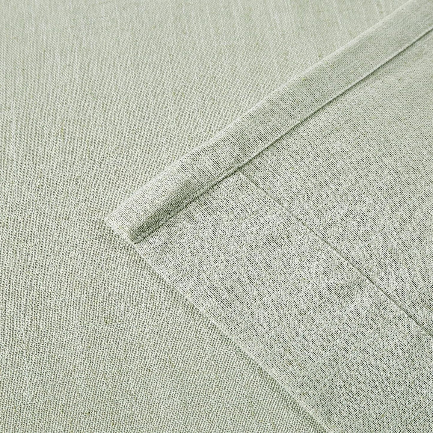 Vision Home Soft Green Pinch Pleated Semi Sheer Curtains Textured Linen Blended Light Filtering Window Curtains 102 inch for Living Room Bedroom Pinch Pleat Drapes with Hooks 2 Panels 40" Wx102 L