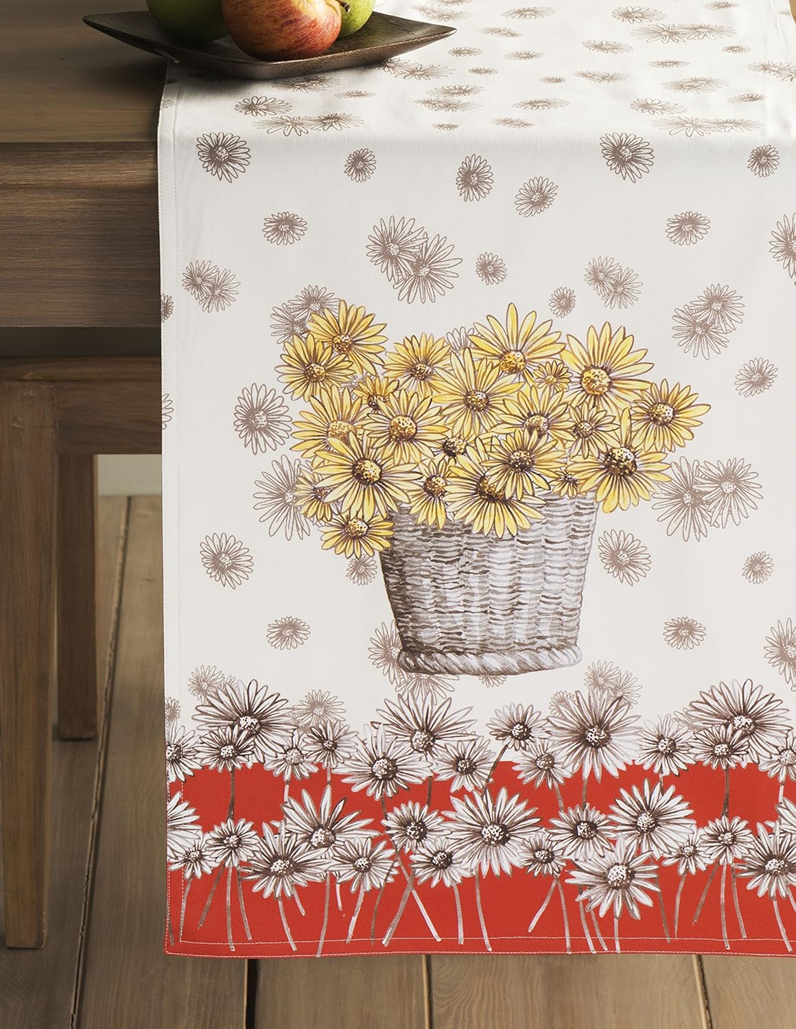 Maison d' Hermine Table Runner 100% Cotton Single Layer Table Runners 48 inches Long for Thanksgiving Christmas Decorations Home Kitchen Dining Party Wedding (Bagatelle, 14.5" x 48")