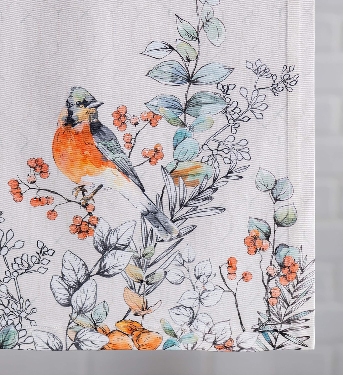 Maison d' Hermine Table Runner 100% Cotton Single Layer Table Runners 36 inches Long for Thanksgiving Christmas Decorations Home Kitchen Dining Party Wedding (Whitish Shabby Chique, 14.5" x 36")