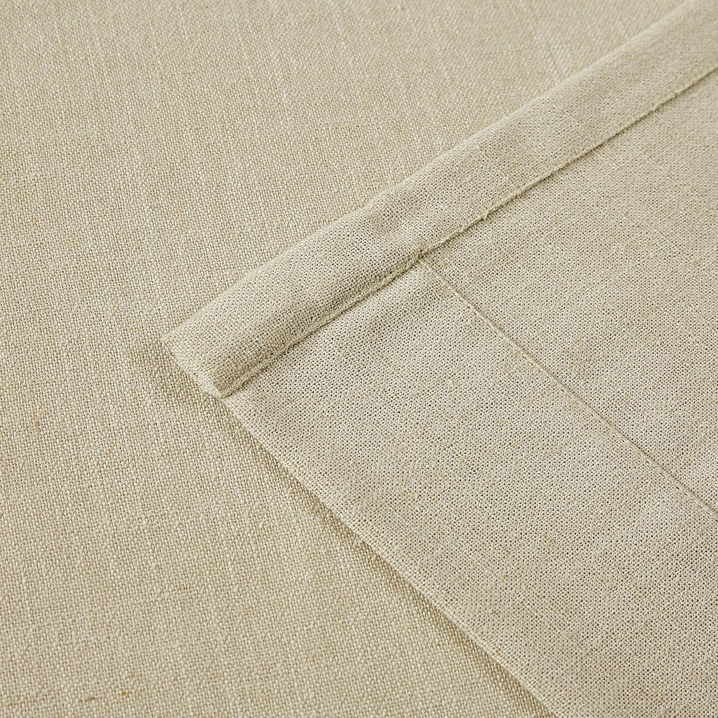 Vision Home Sand Pinch Pleated Semi Sheer Curtains Textured Linen Blended Light Filtering Window Curtains 90 inch for Living Room Bedroom Patio Pinch Pleat Drapes with Hooks 1 Panel 60" Wx90 L
