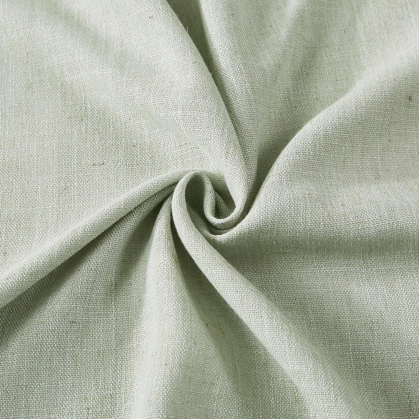 Vision Home Soft Green Pinch Pleated Semi Sheer Curtains Textured Linen Blended Light Filtering Window Curtains 102 inch for Living Room Bedroom Patio Pinch Pleat Drapes with Hooks 1 Panel 60"Wx102"L